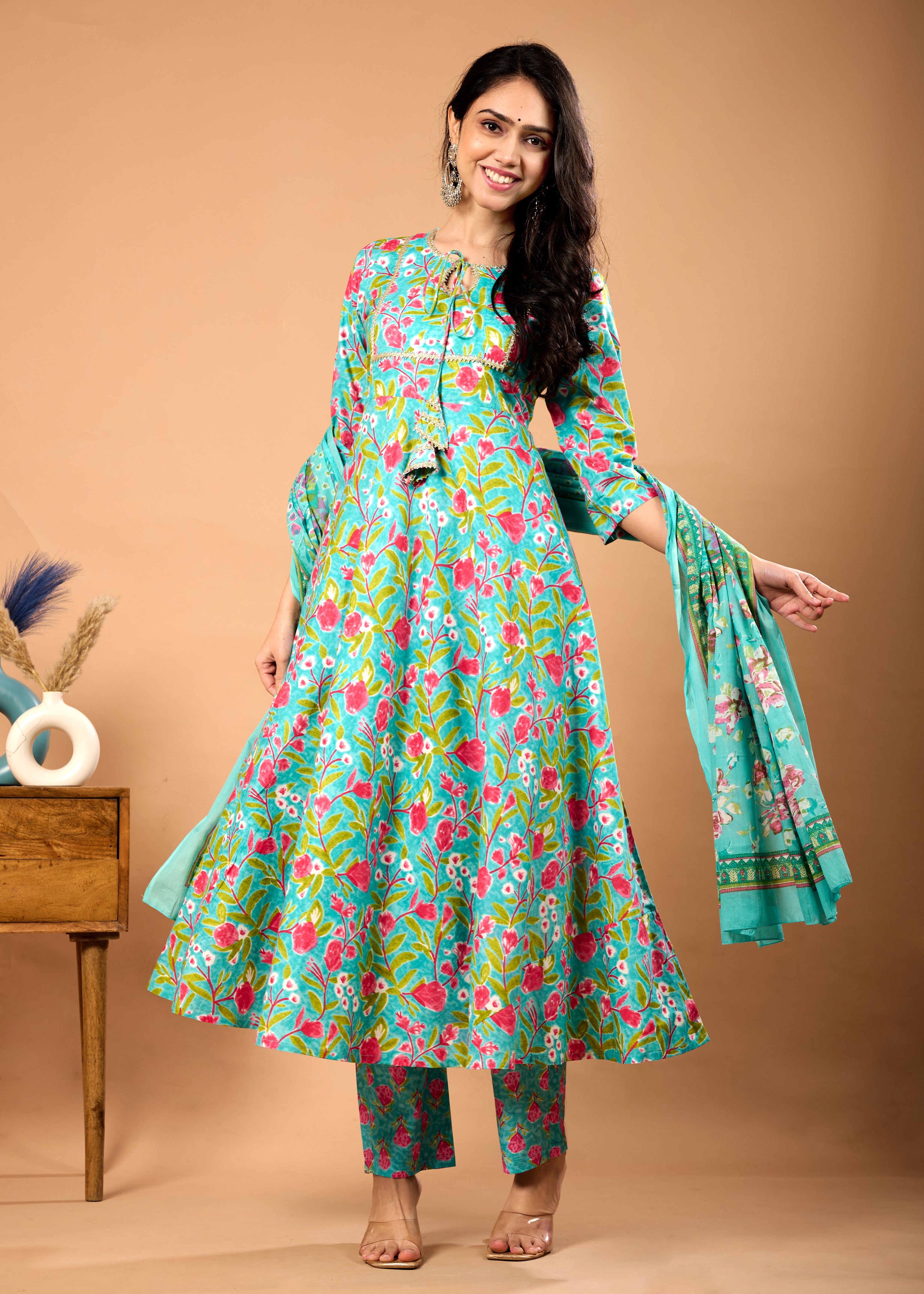 Floral Cotton Kurta Set for Women