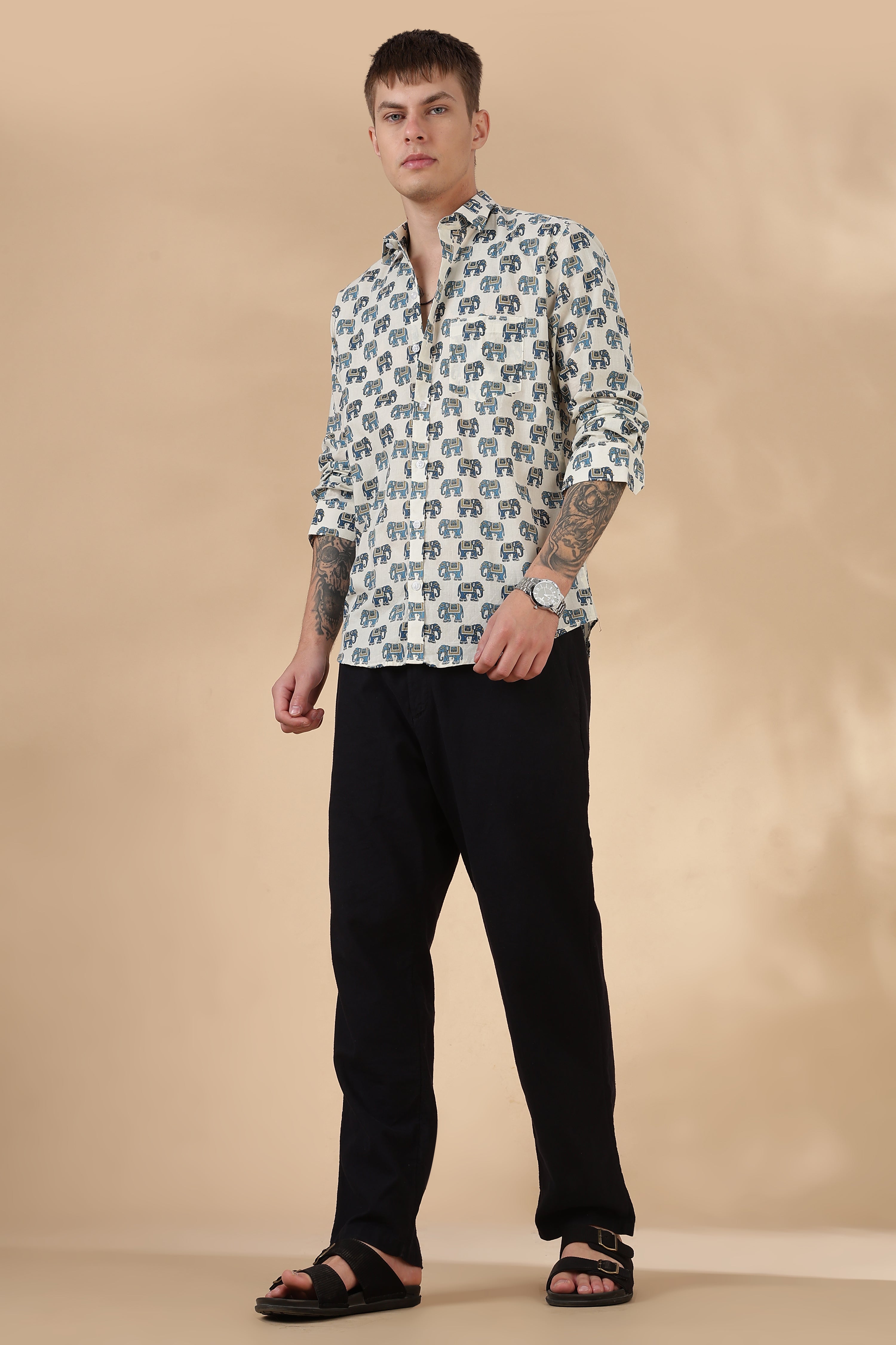 Men’s Full Sleeve Printed Cotton Shirt