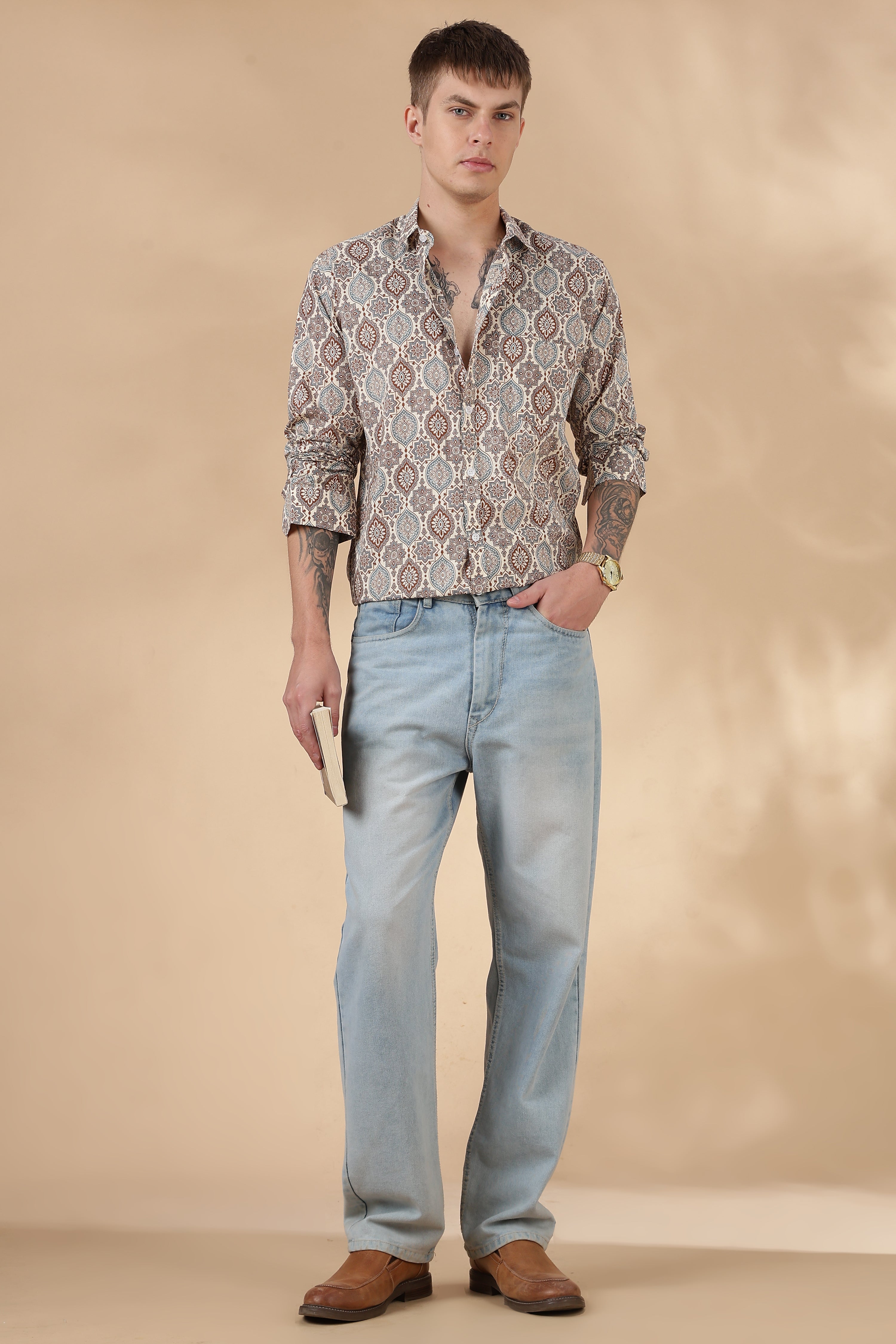 Men’s Full Sleeve Printed Cotton Shirt