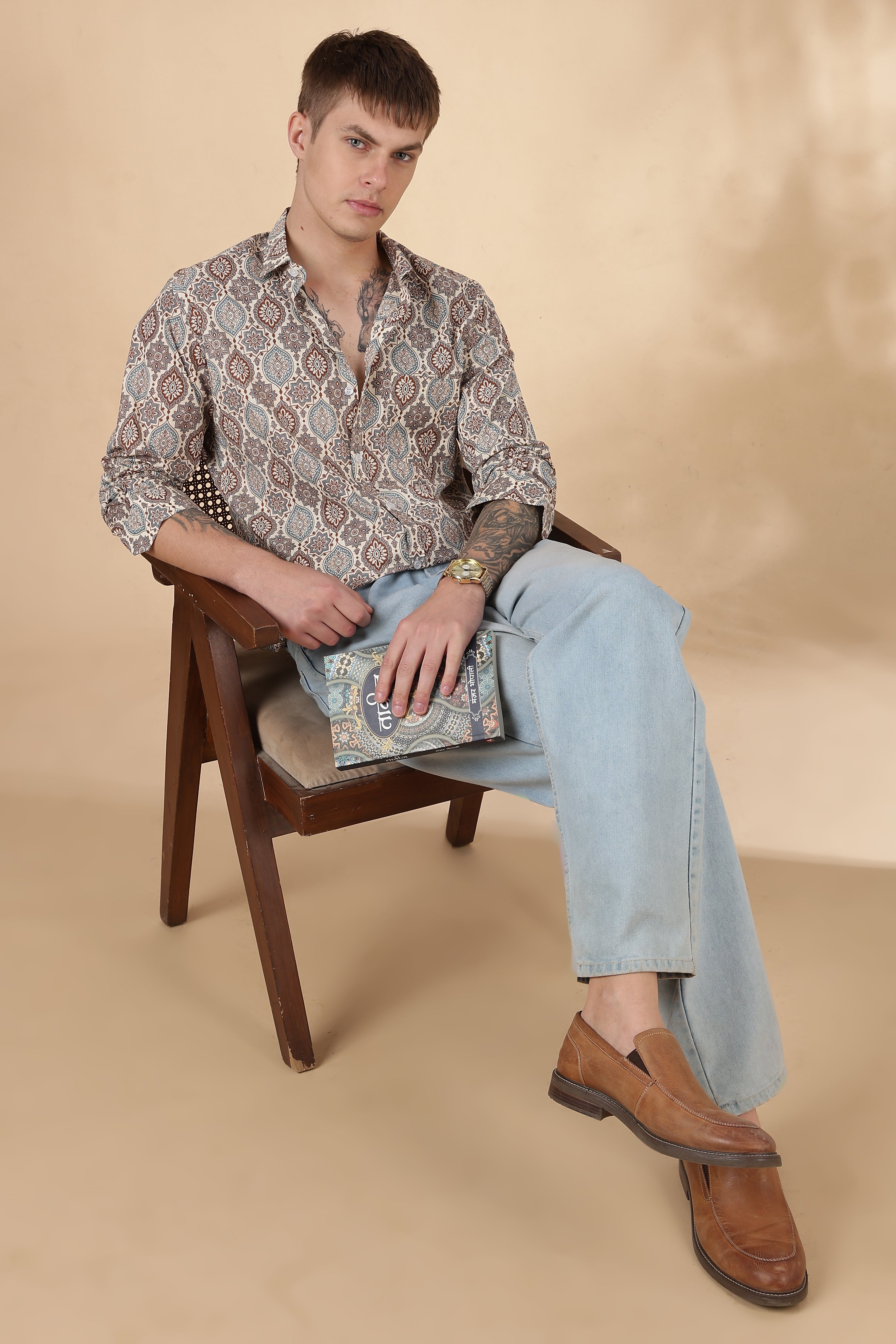 Men’s Full Sleeve Printed Cotton Shirt
