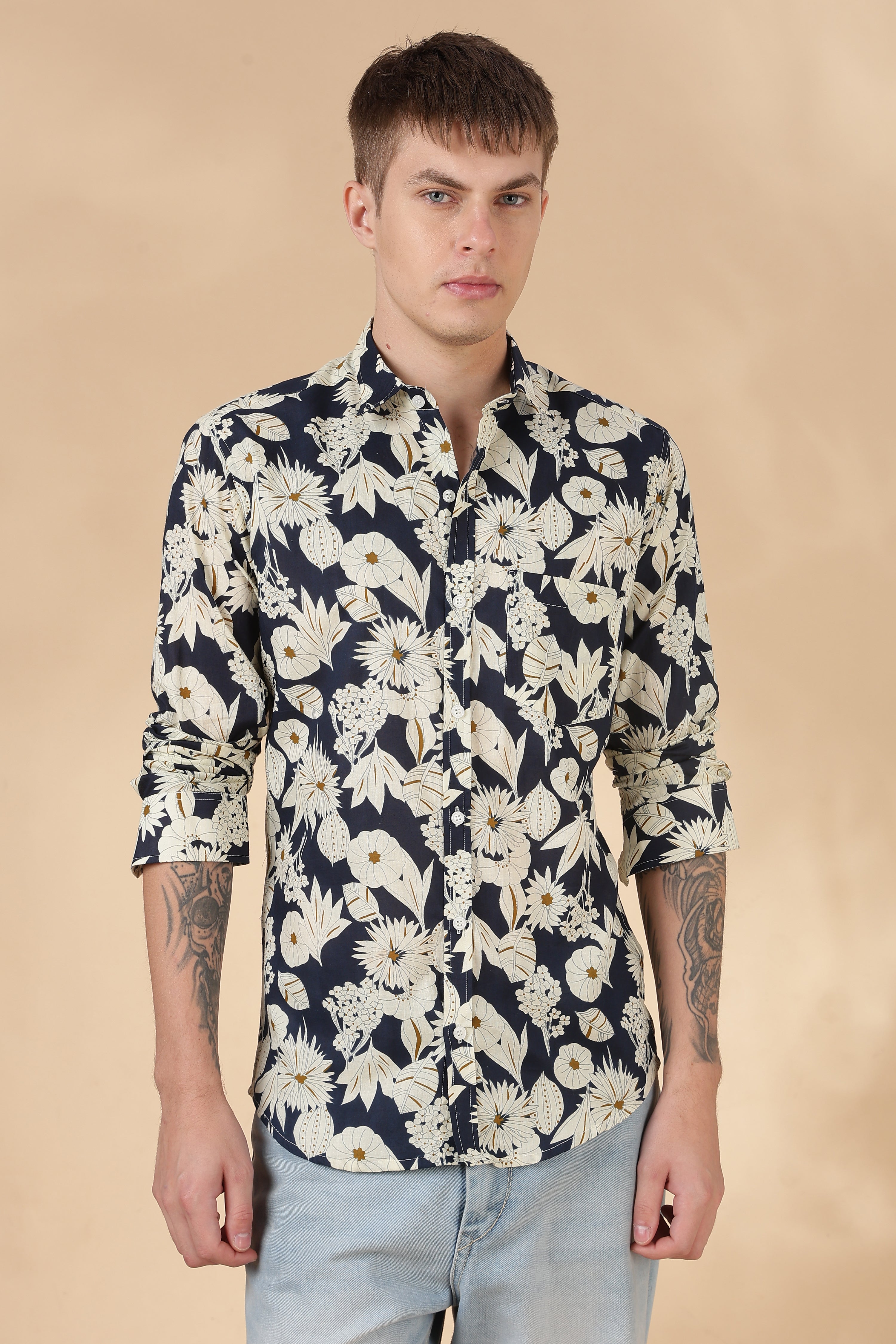 Men’s Full Sleeve Printed Cotton Shirt