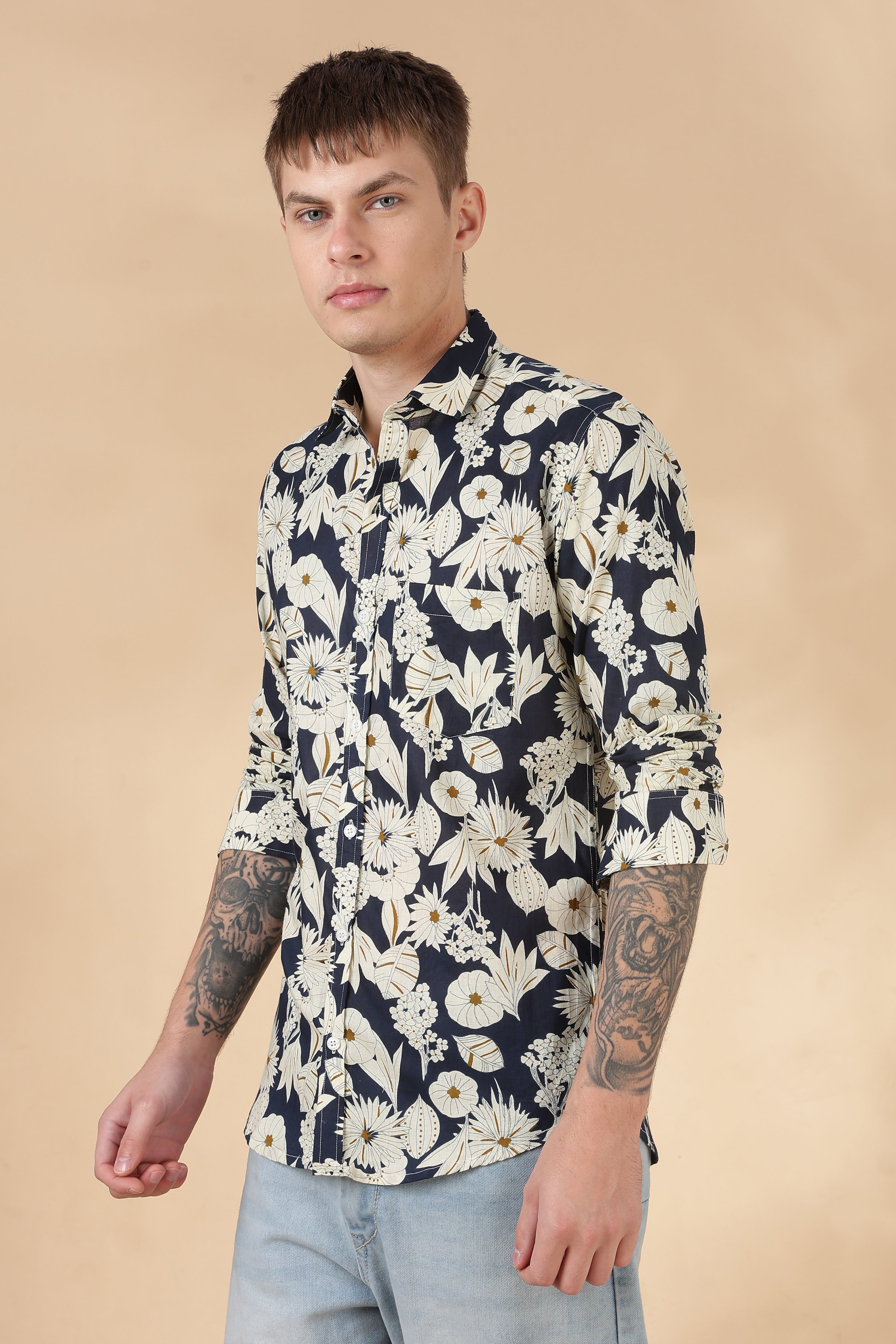 Men’s Full Sleeve Printed Cotton Shirt