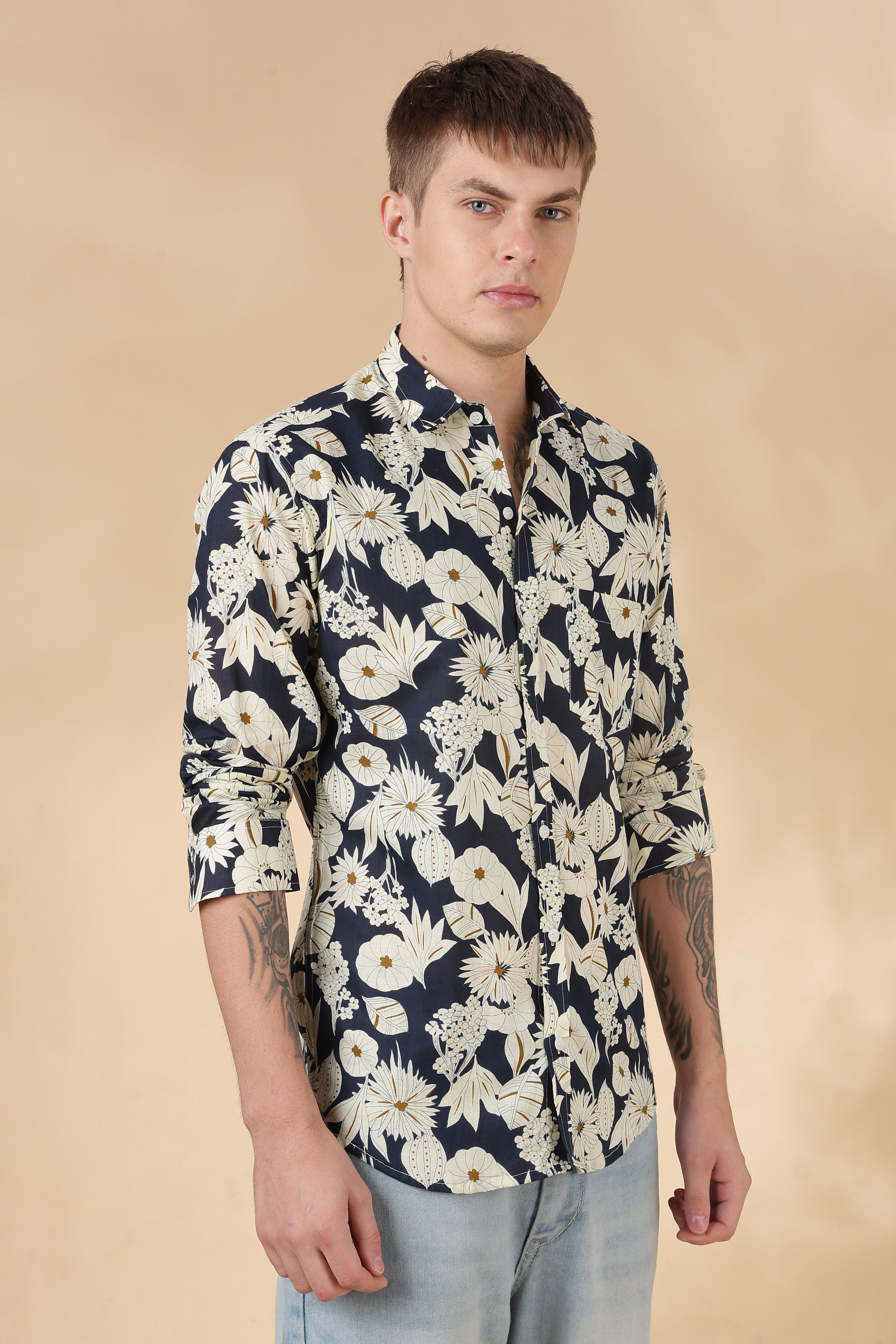 Men’s Full Sleeve Printed Cotton Shirt