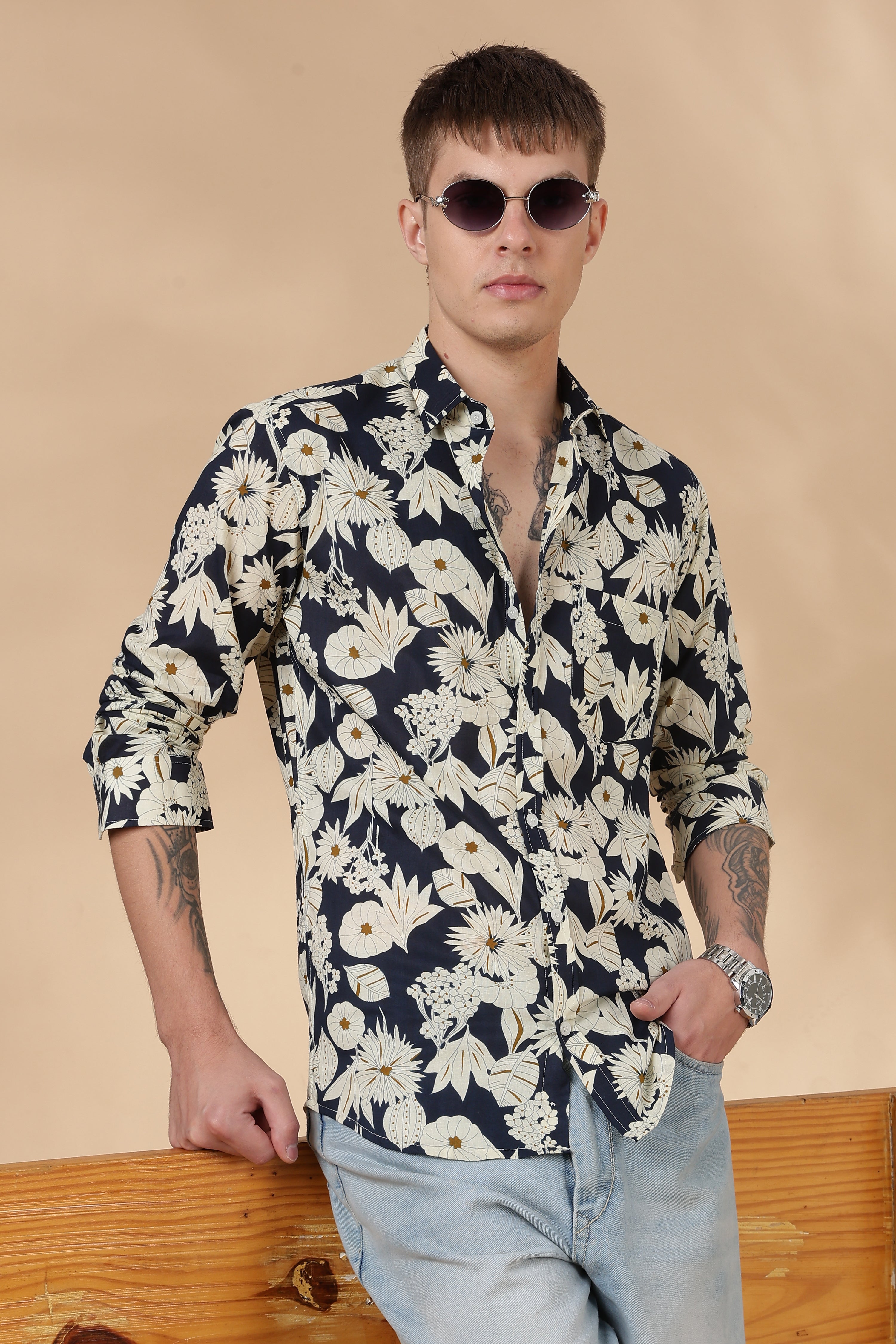 Men’s Full Sleeve Printed Cotton Shirt