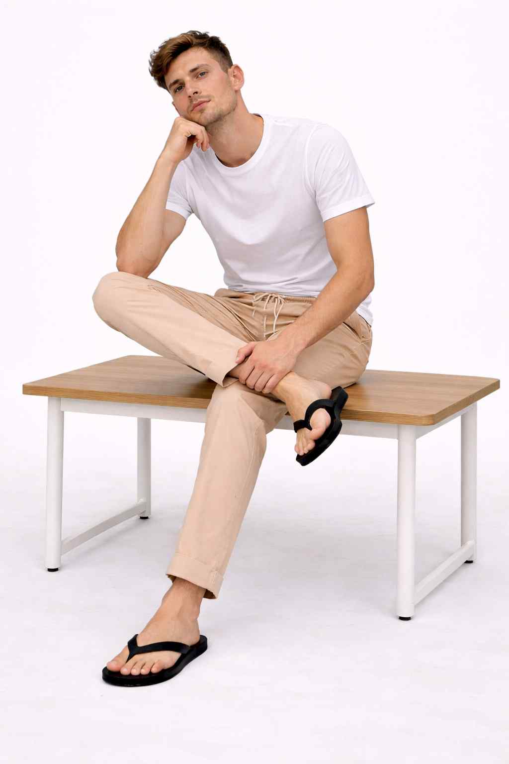 Men'S Solid Straight Fit Lounge Bottoms