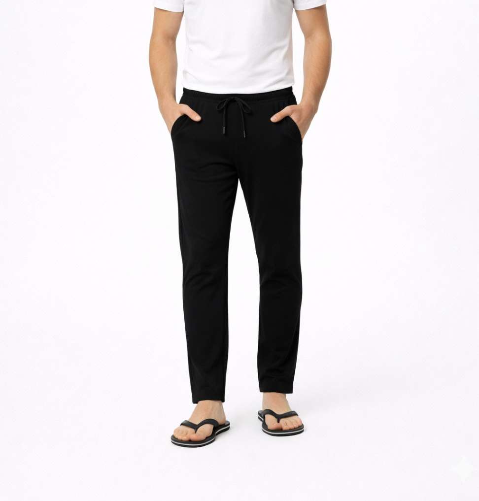 Men'S Solid Straight Fit Lounge Bottoms