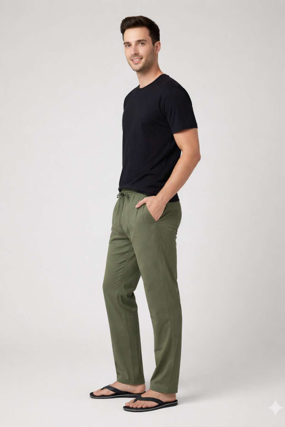 Men'S Solid Straight Fit Lounge Bottoms