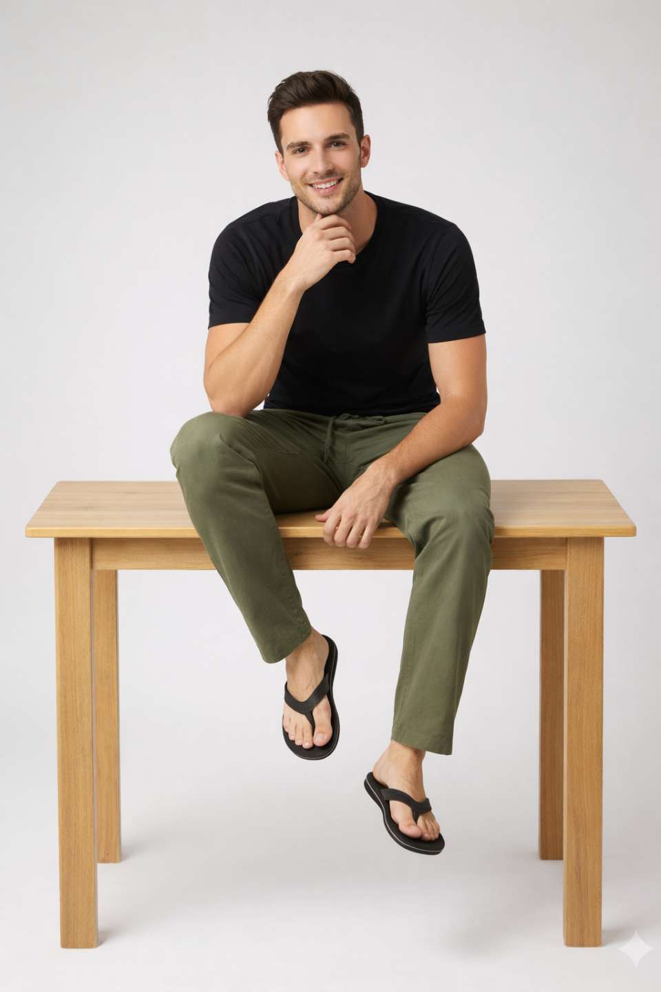 Men'S Solid Straight Fit Lounge Bottoms