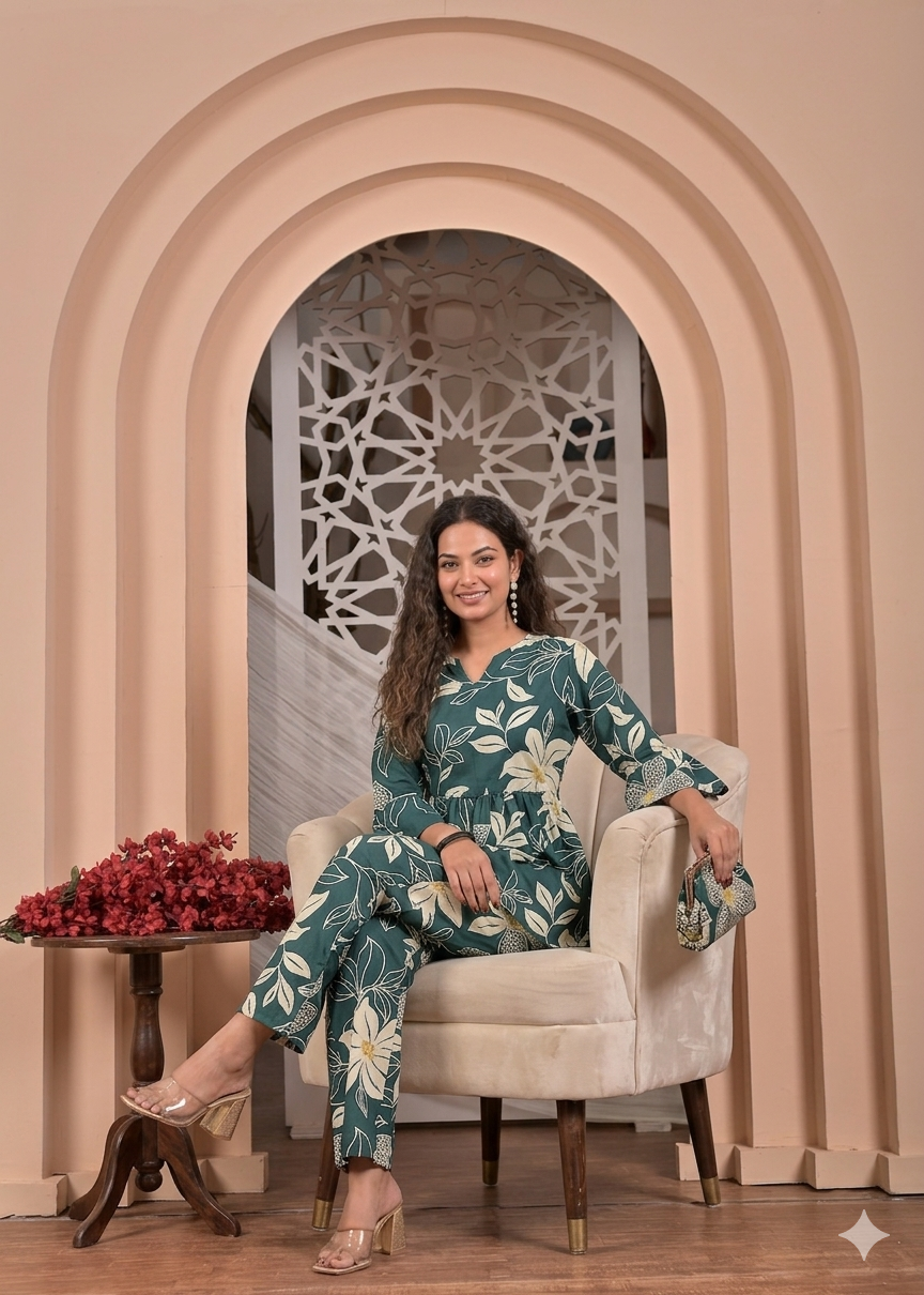 Women’s Green Floral Co-Ord Set