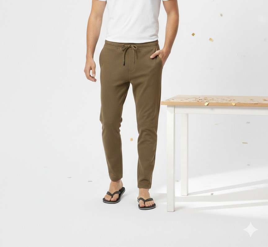 Men'S Solid Straight Fit Lounge Bottoms