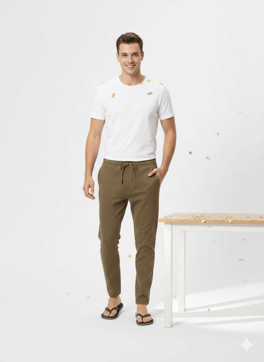 Men'S Solid Straight Fit Lounge Bottoms