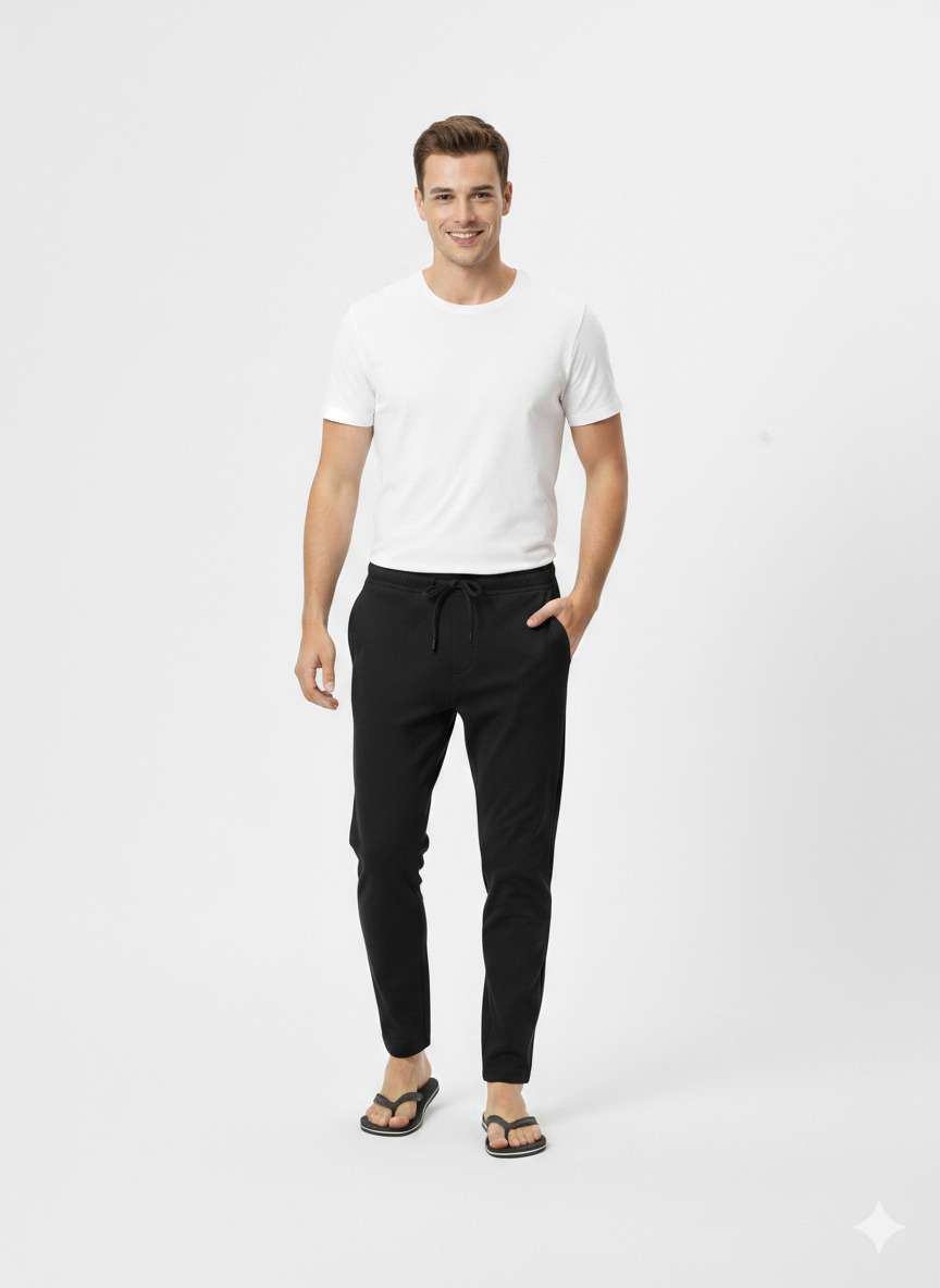 Men'S Solid Straight Fit Lounge Bottoms