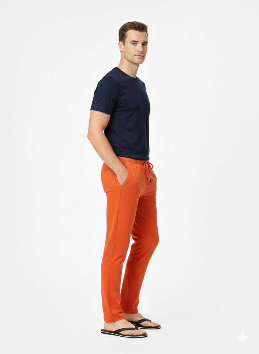 Men'S Solid Straight Fit Lounge Bottoms