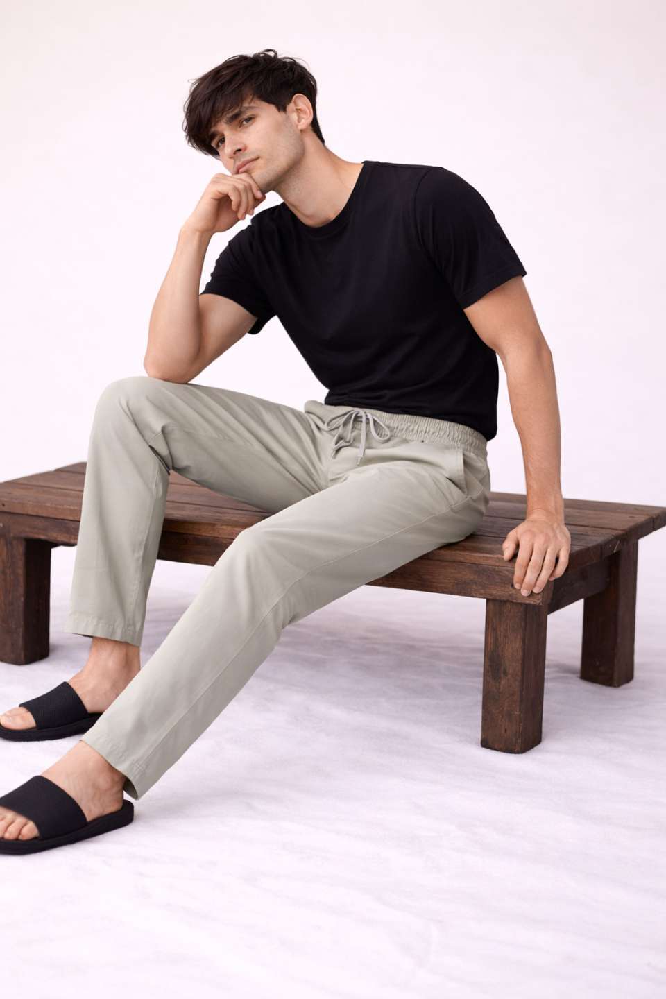 Men'S Solid Straight Fit Lounge Bottoms