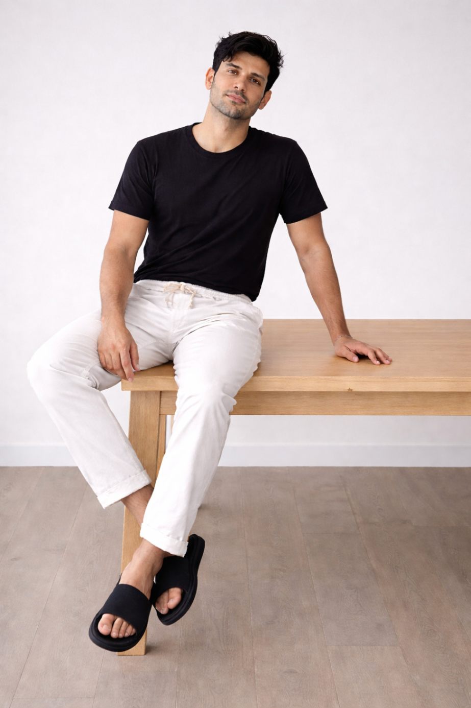 Men'S Solid Straight Fit Lounge Bottoms